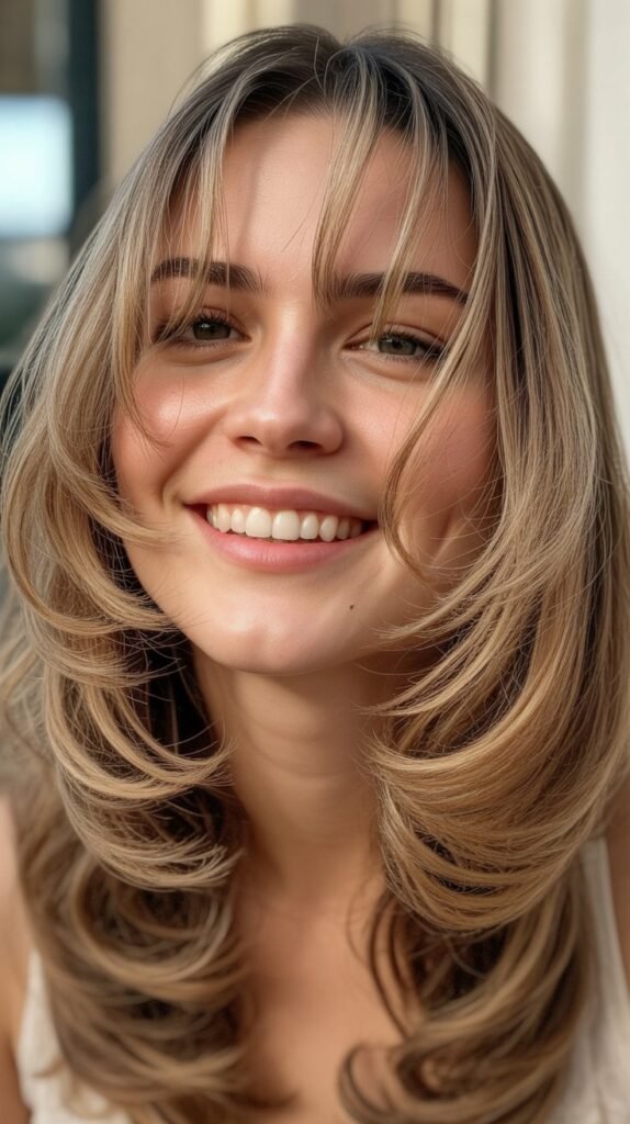 Soft Layers With See-Through Bangs