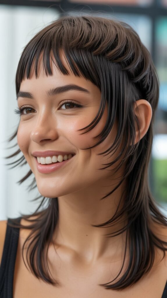 Razor-Cut Layers With Piecey Bangs