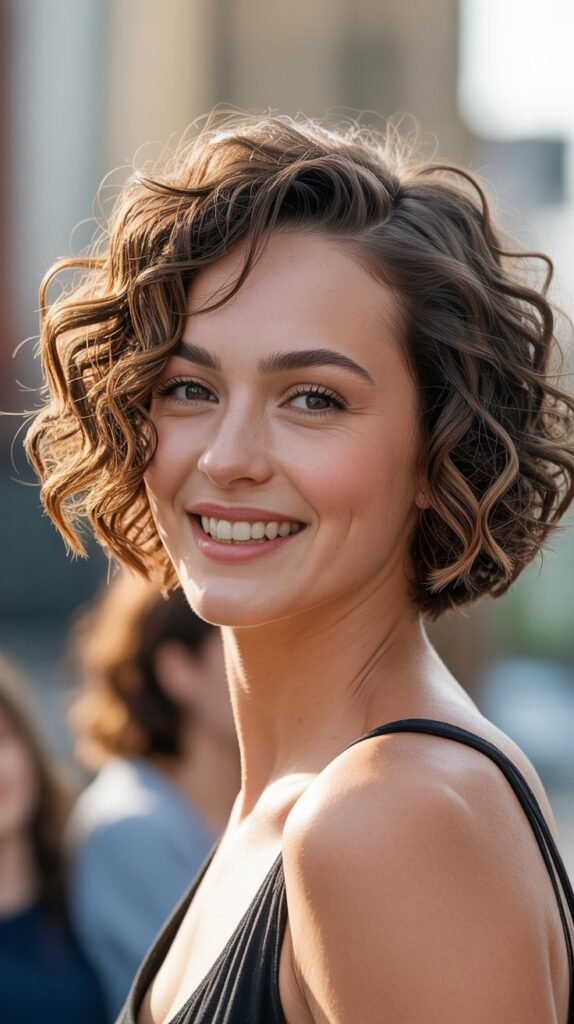 The Side-Parted Curly Bob