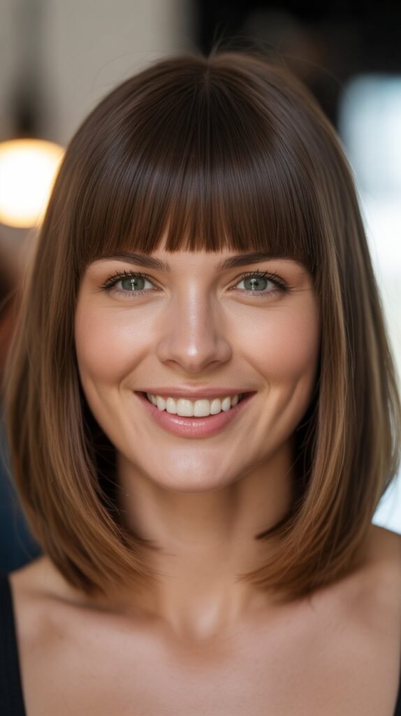 Eyebrow-Length Straight Bangs