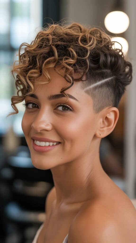 The Curly Pixie with Undercut