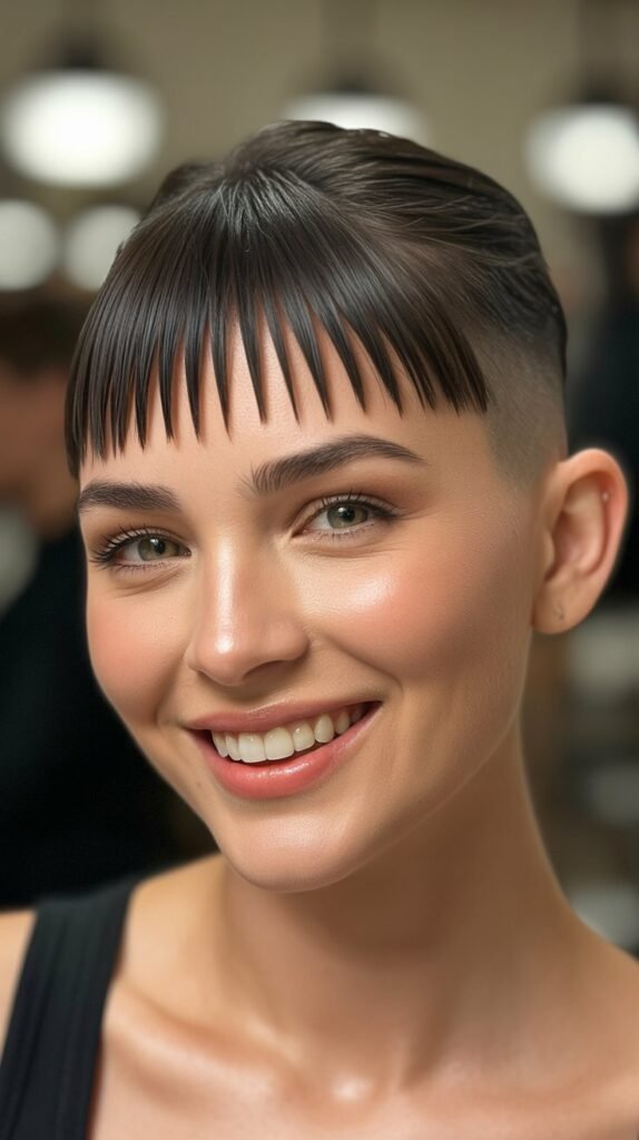 Tapered Bangs with Pointed Edges