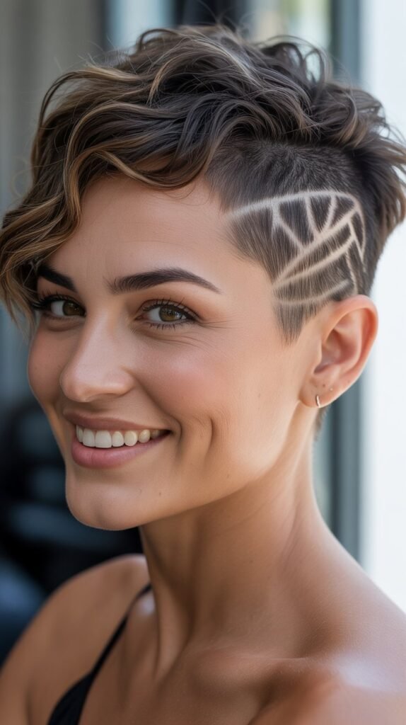 The Pixie with Shaved Designs