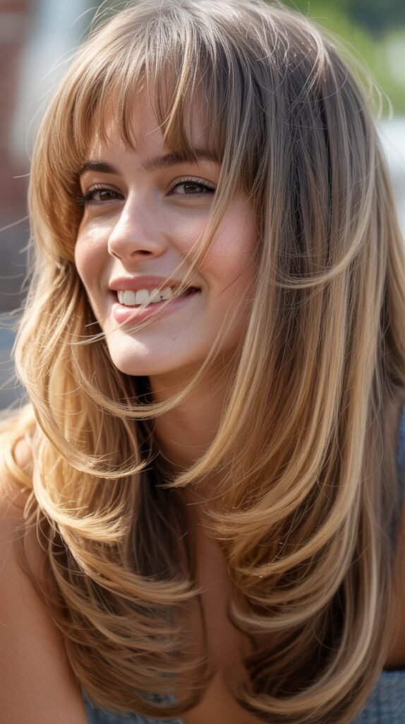  Long Layers With Wispy Bangs