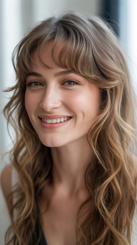 Soft Wispy Bangs with Undone Waves