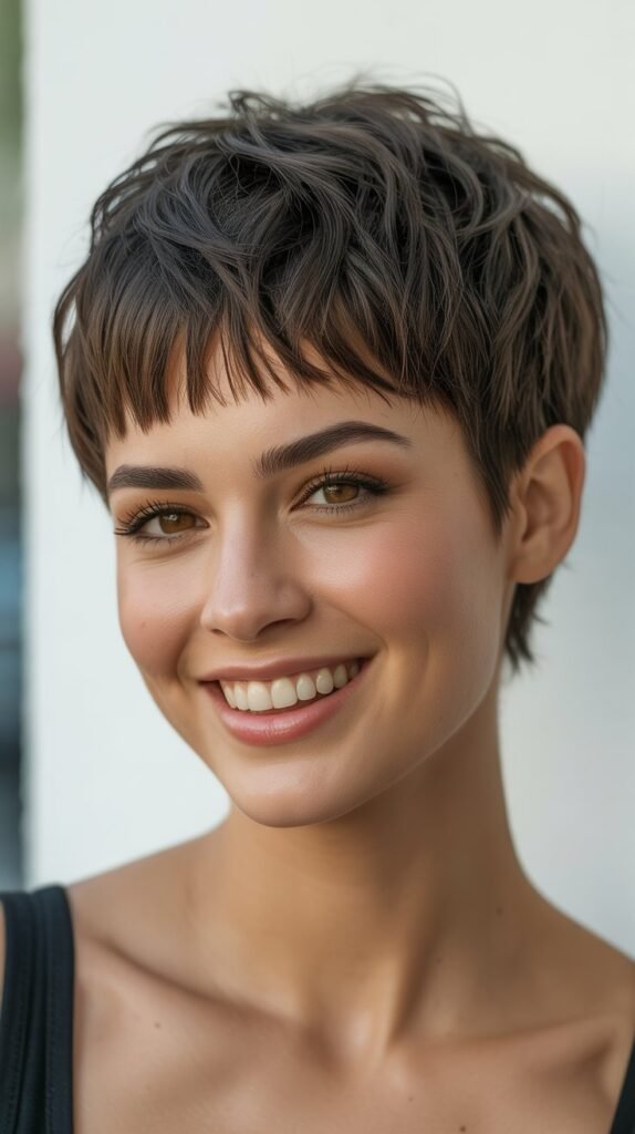  Choppy Layered Pixie with Micro Bangs