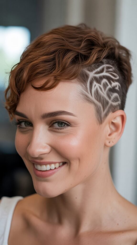 Pixie with Shaved Design