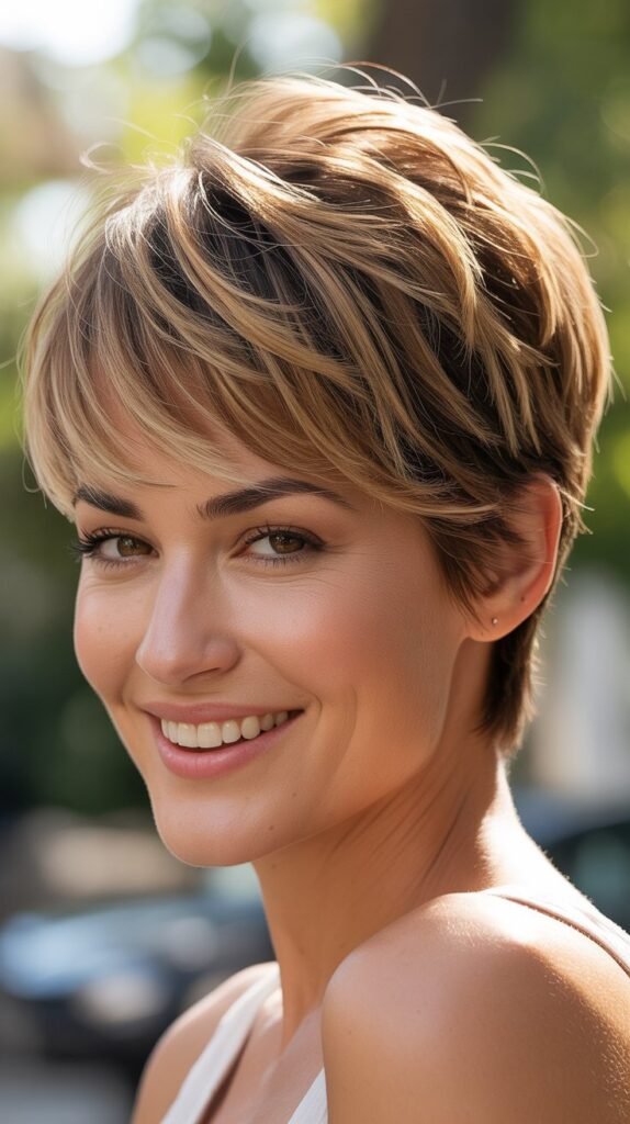 Pixie Cut with Highlights