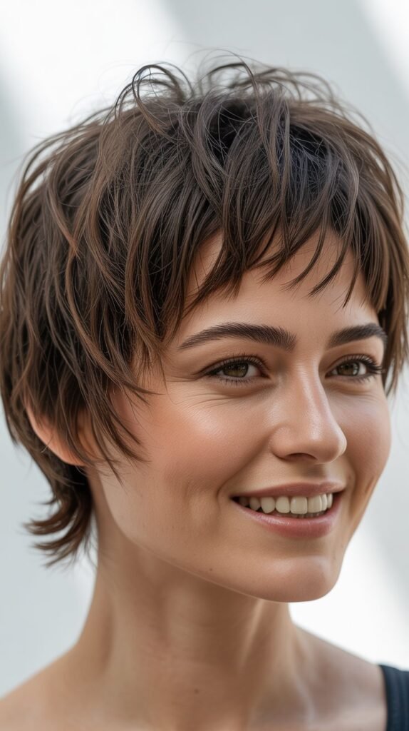 Textured Crop with Messy Finish