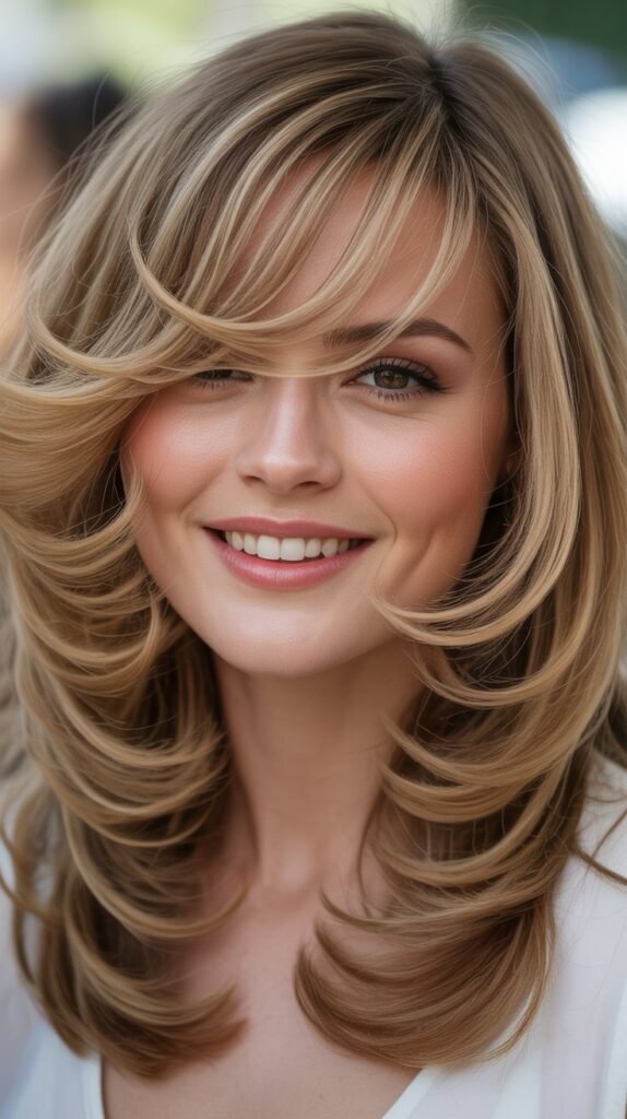 Swooped Side Bangs with Volume