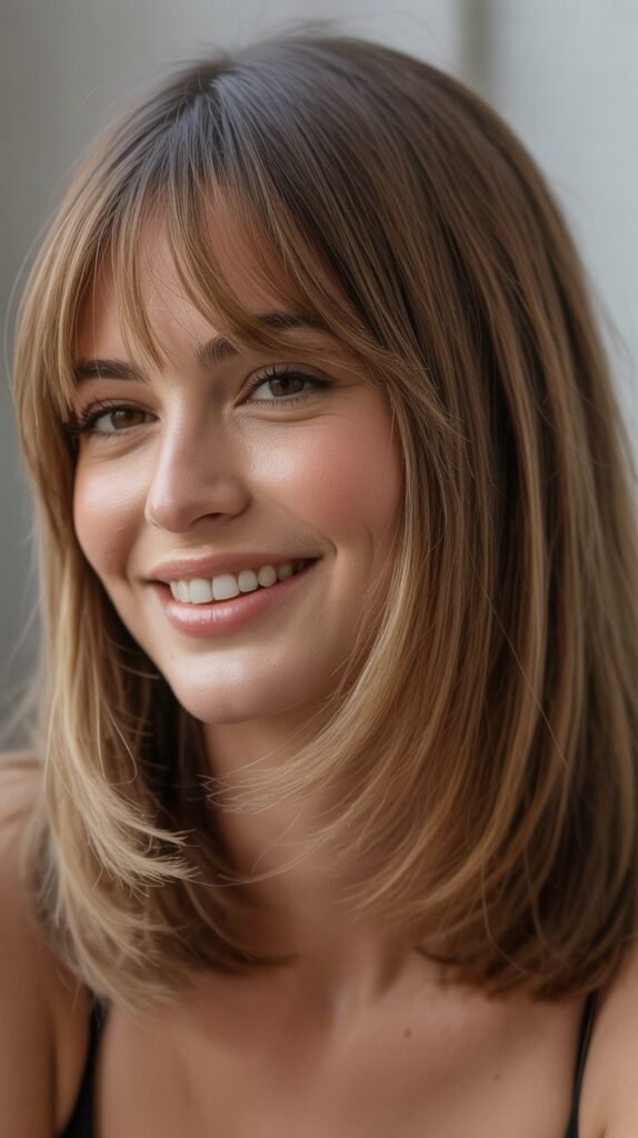 Sleek Midi with Wispy Bangs