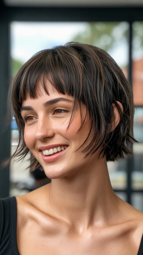 Choppy Micro Bangs with Razored Bob