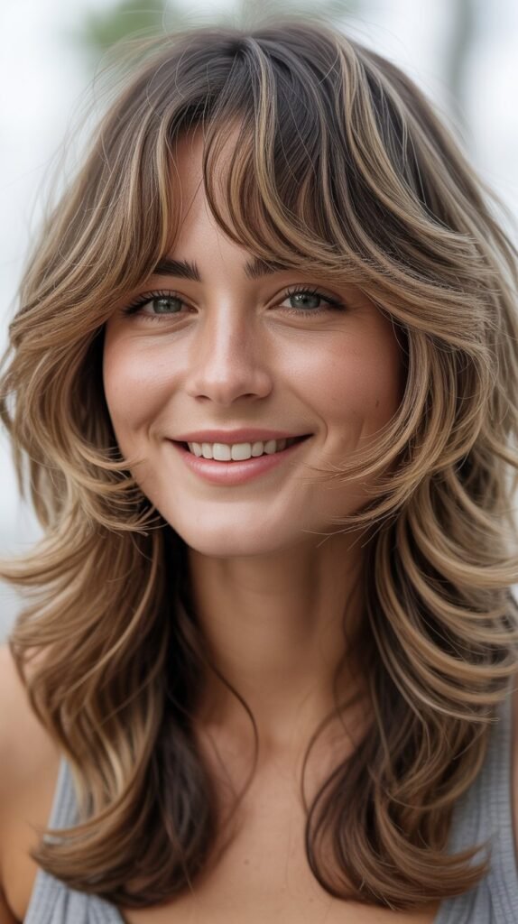 Lived-In Layers With Grown-Out Bangs