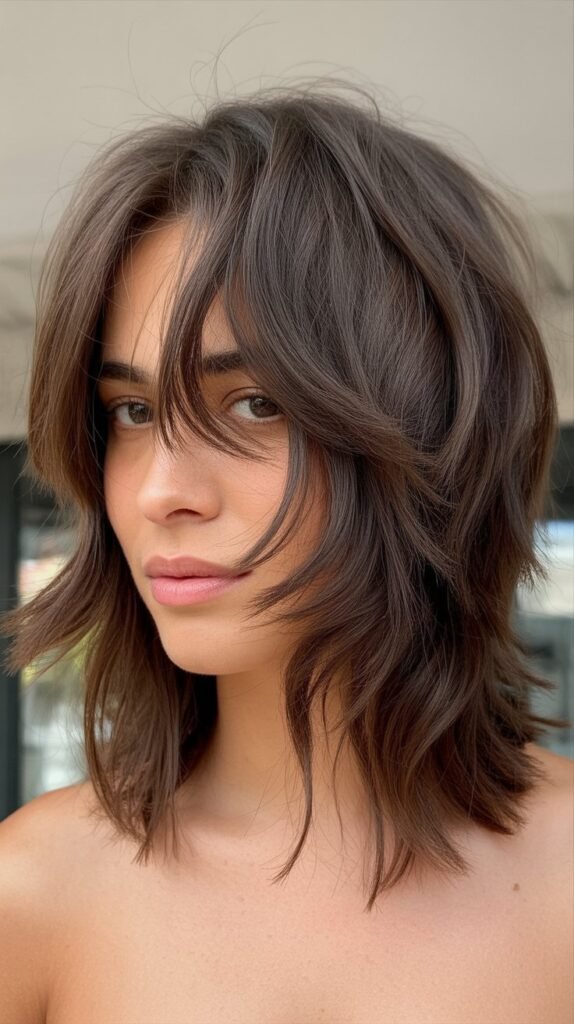 Shaggy Bob with Grown-Out Bangs