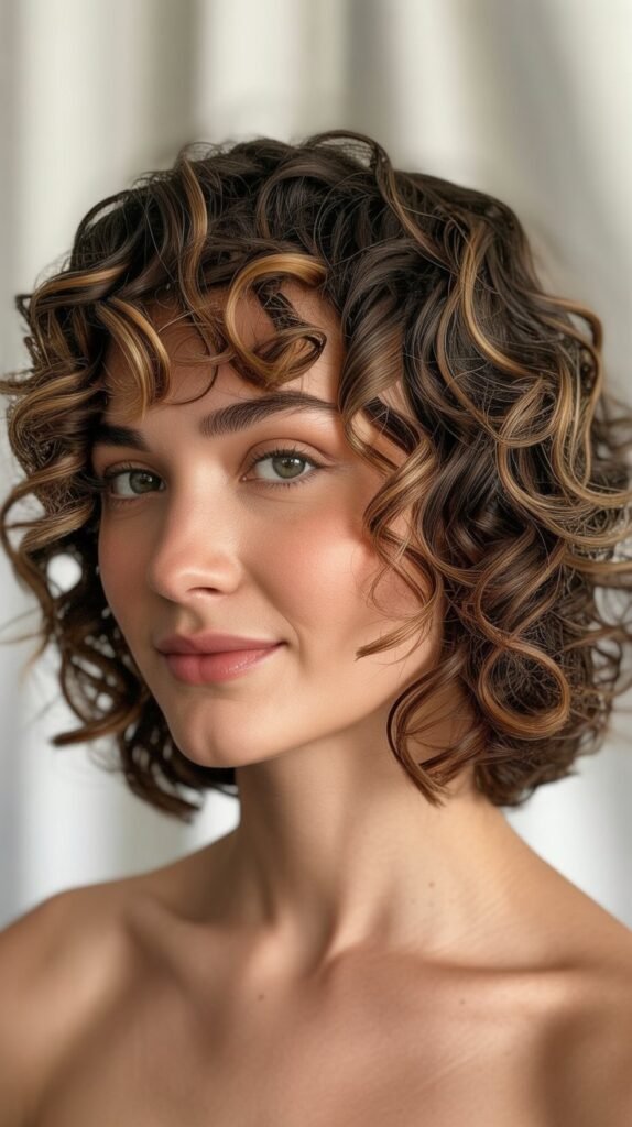 Curly French Bob with Defined Ringlets