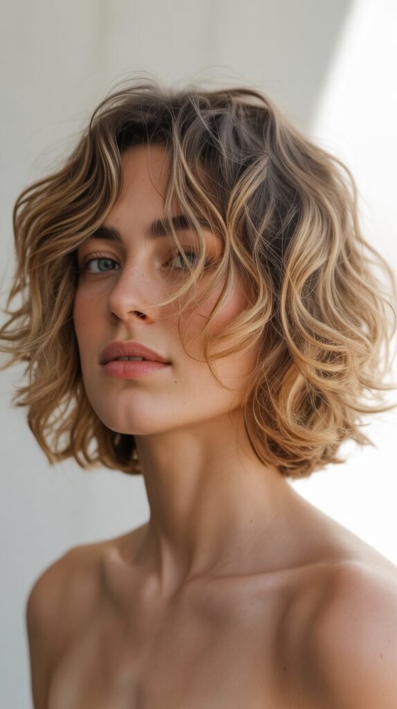 Beachy Waves Messy Bob