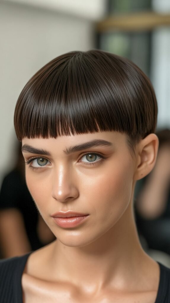 Sleek Pixie With Straight-Across Bangs