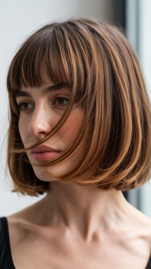36 Stunning French Bob Haircuts With Bangs for Instant Fashion Edge 24 French Bob With Swooping Bangs