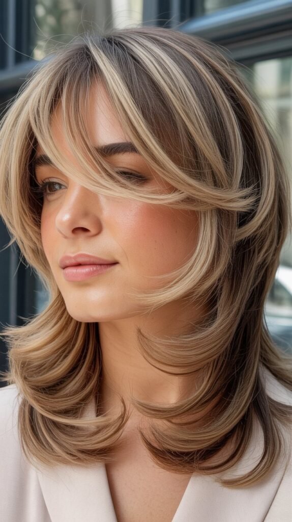 Long Side Bangs with Graduated Layers