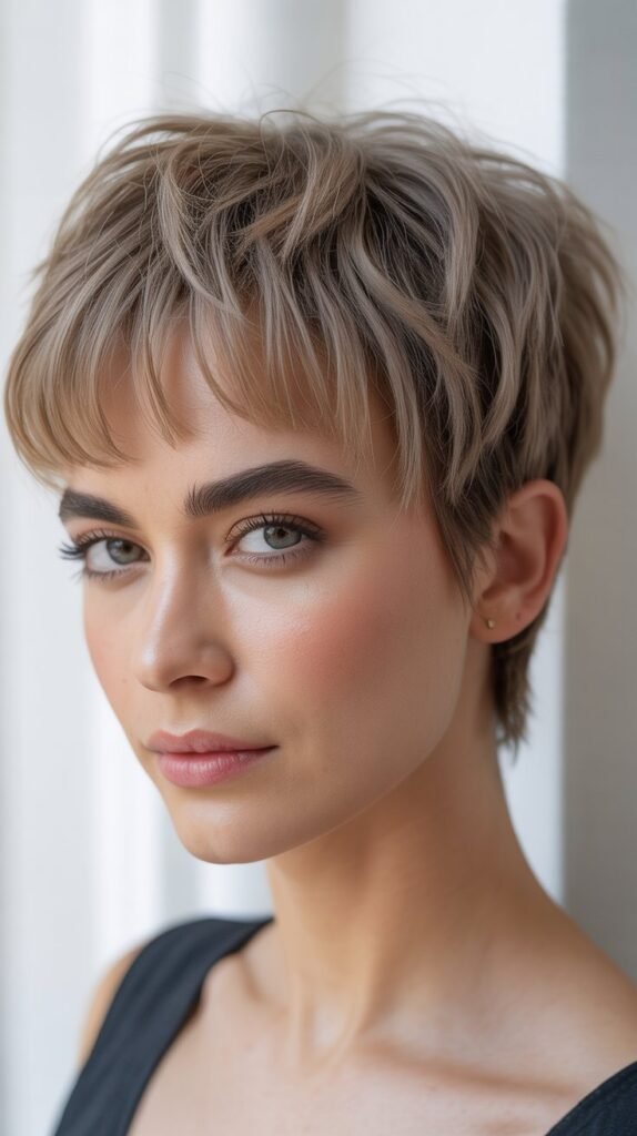  Soft Pixie With Curtain Micro Bangs