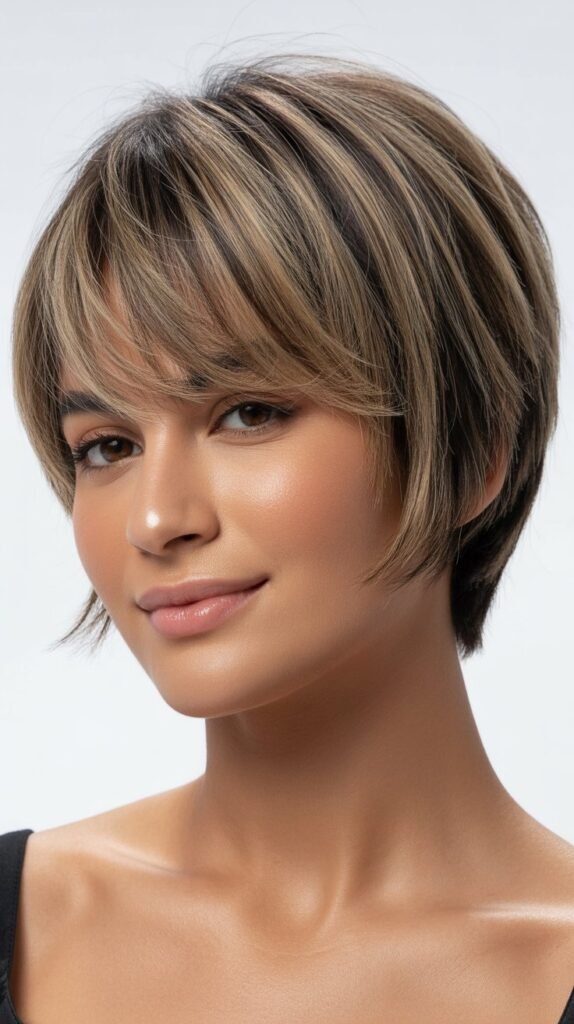 Layered Pixie With Curtain Bangs