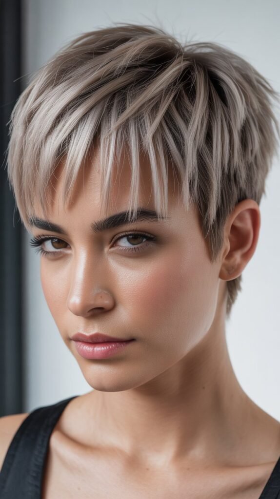 Edgy Pixie With Razored Bangs