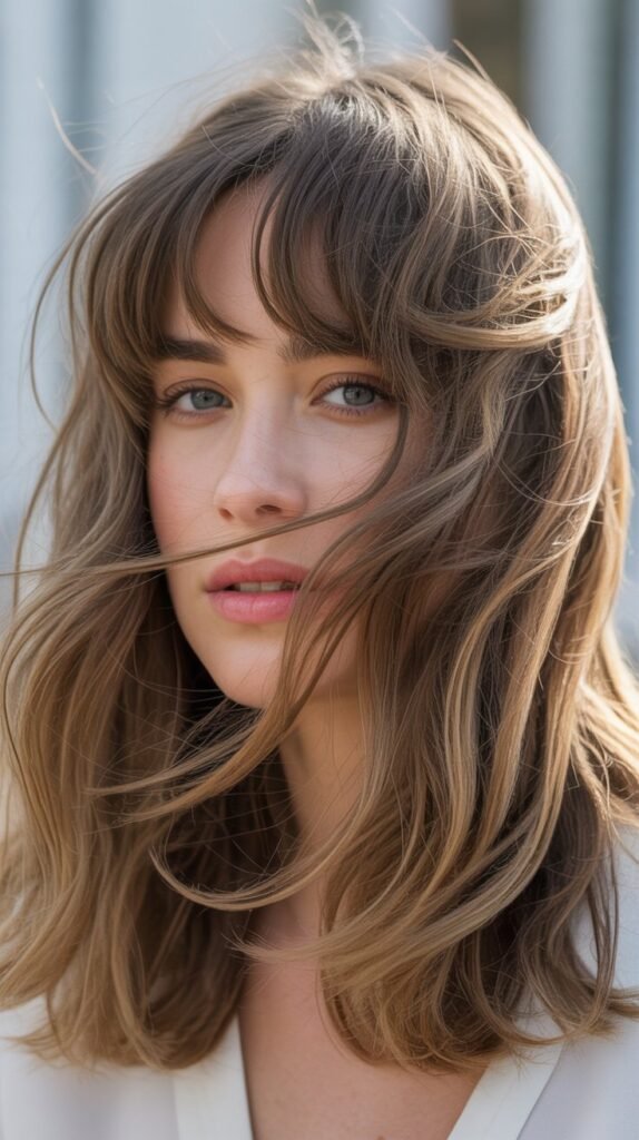 Curtain Bangs with Undone French Girl Style