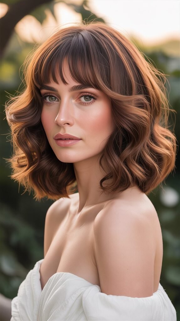 Feathered Bangs with Soft Curls