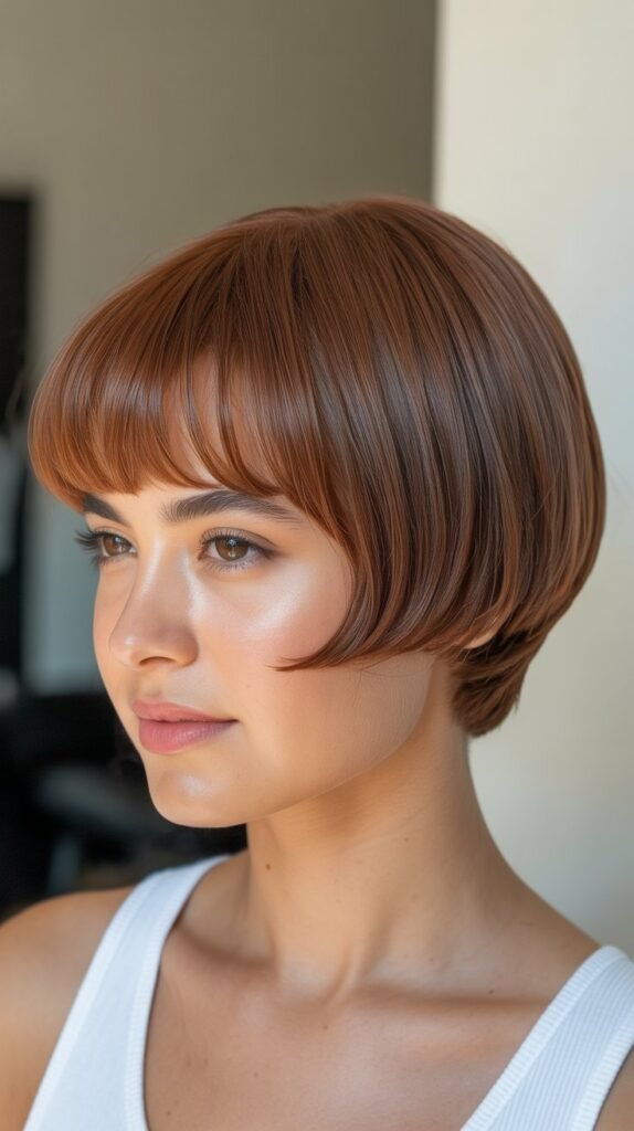 Rounded Pixie With Arched Bangs