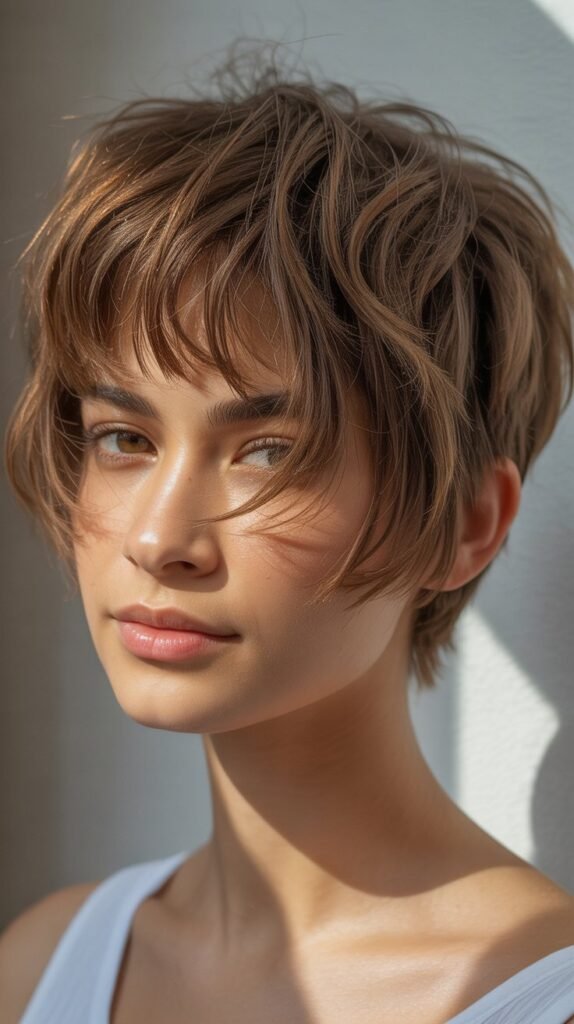 Disheveled Pixie With Messy Bangs