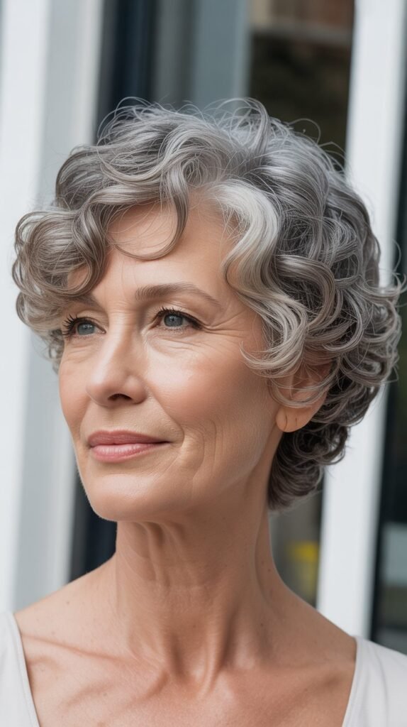 Curly Side-Swept Pixie