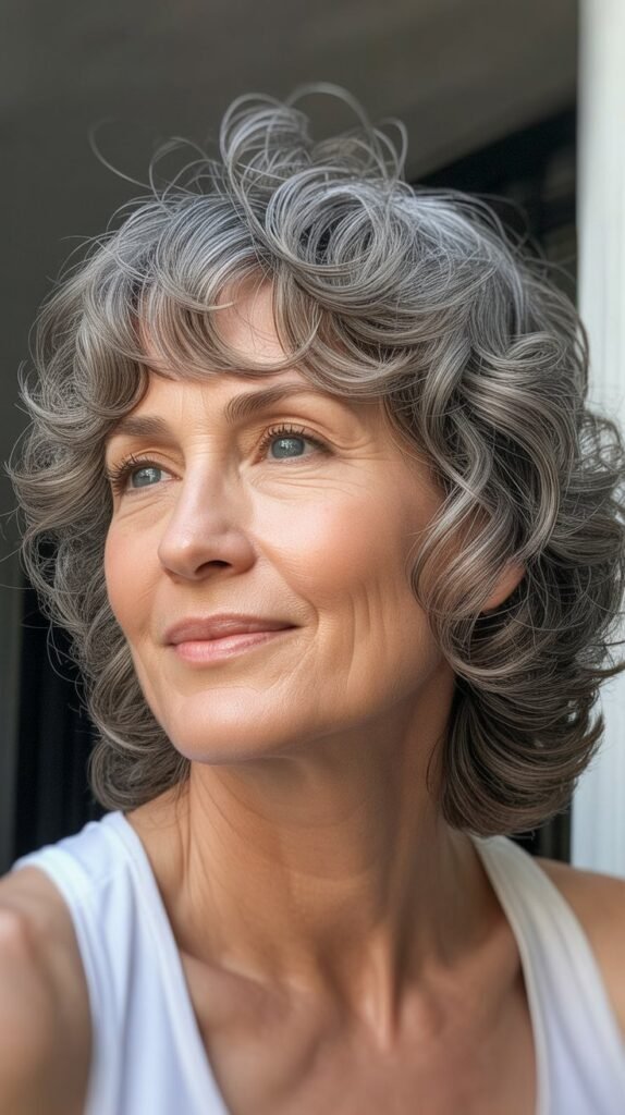Curly Shag with Bangs