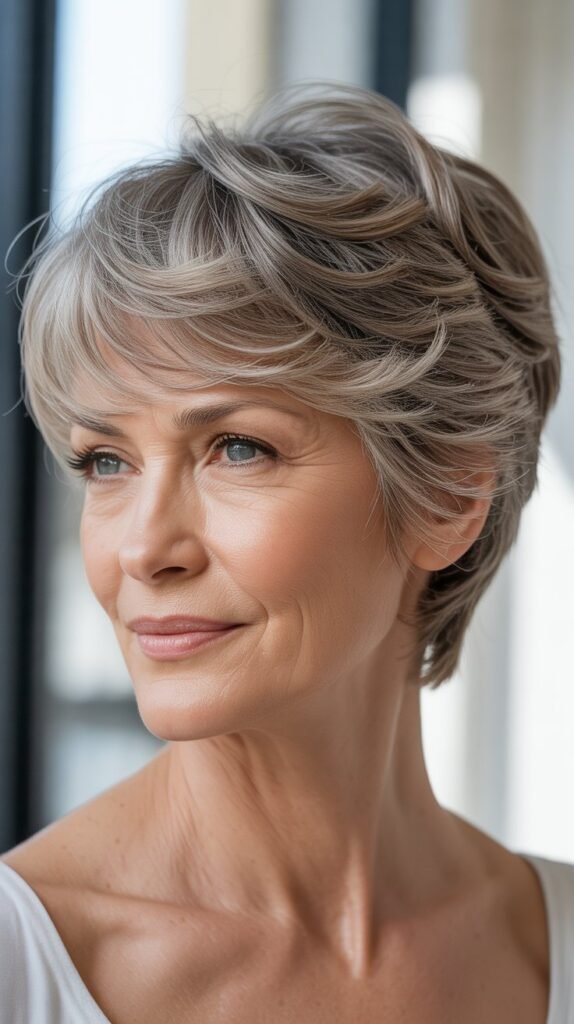 Messy Pixie with Side-Swept Fringe