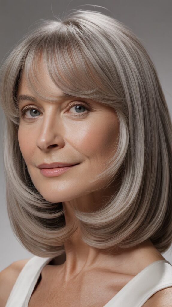 Wispy Bangs with Shoulder-Grazing Length