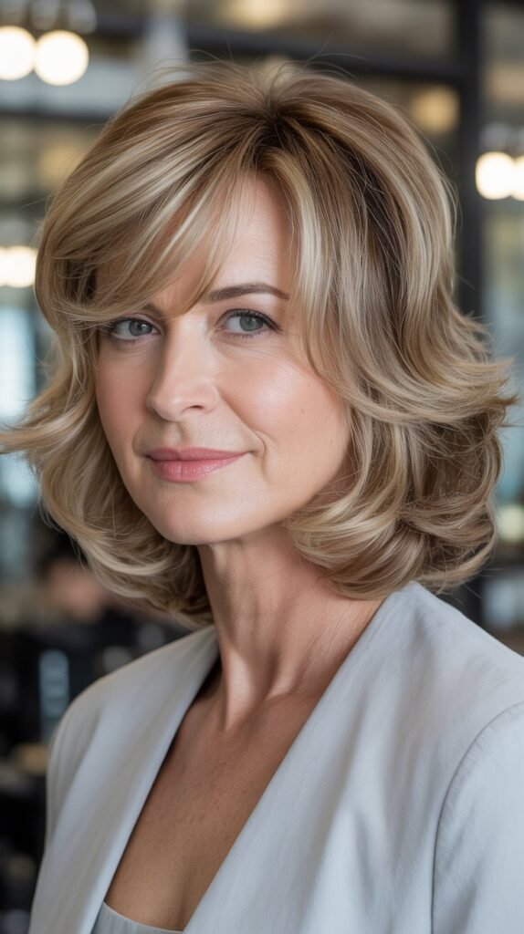 Soft Feathered Bangs with Layered Shag