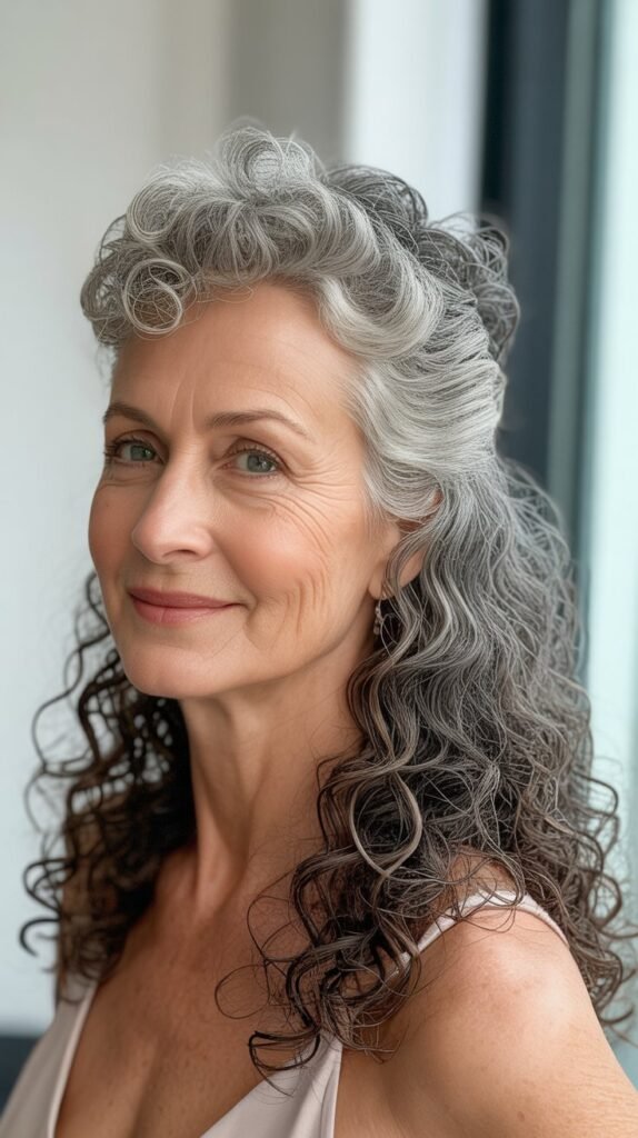 Curly Half-Up Half-Down