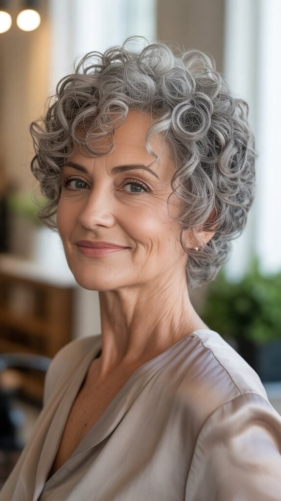 Curly Pixie with Longer Crown