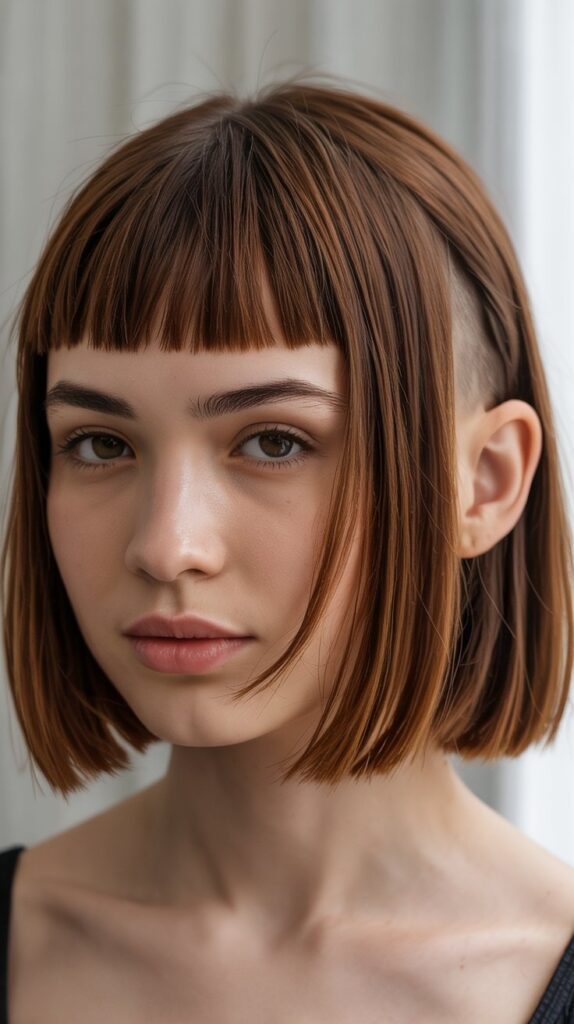36 Stunning French Bob Haircuts With Bangs for Instant Fashion Edge 23 French Bob With Baby Bangs And Undercut