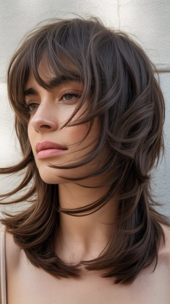 Shaggy Midi with Graduated Layers and Fringe