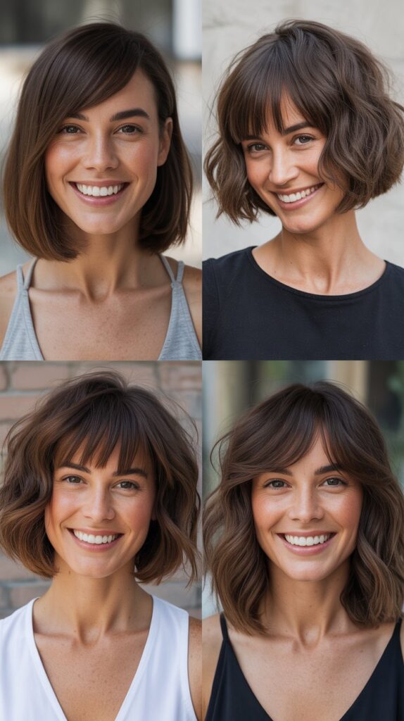  Modern Bob With Long Swooping Bangs