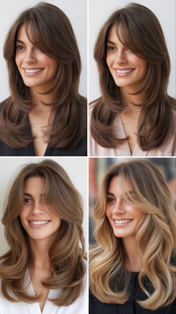 Long Layers with Swooping Side Fringe