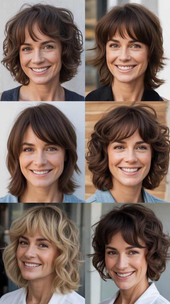 Layered Shag with Eyebrow-Grazing Bangs