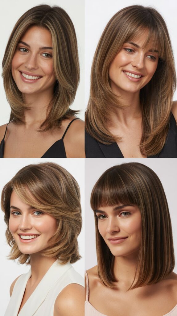 Sleek Layers With Curtain Bangs For Straight Hair