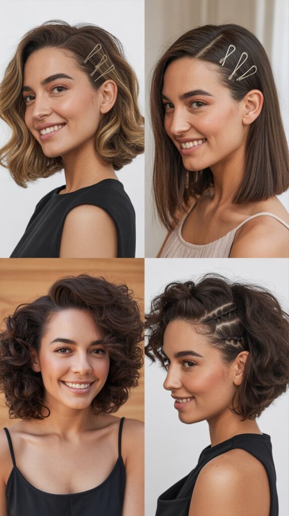 Long Bob with Pinned-Back Sections