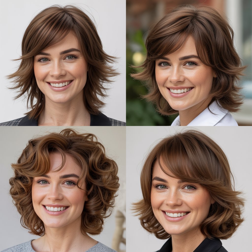 Feathered Layers with Side-Swept Bangs