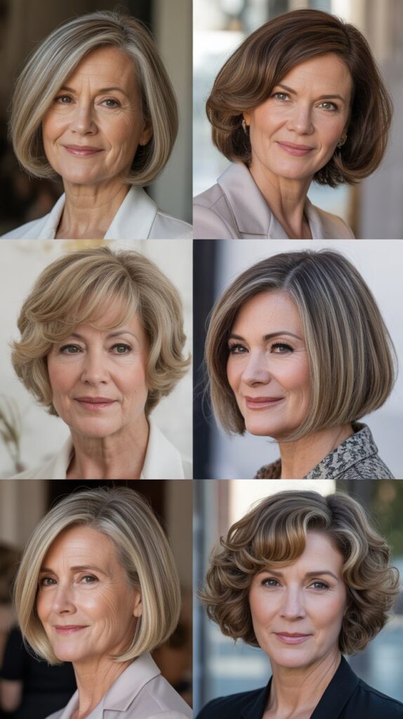 37 Fresh Short Bob Ideas for Women 50+ with Delicate Hair 7 A-Line Bob with Gradual Angle
