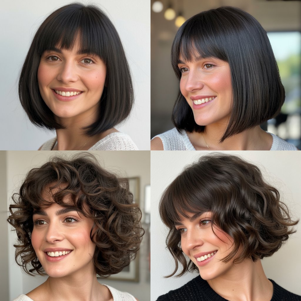 Graduated Layers Bob with Feathered Fringe