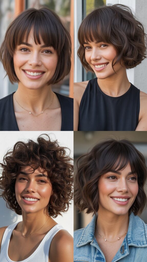 Choppy Bob With Long Textured Bangs