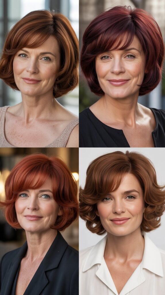  The Auburn/Red Layered Bob