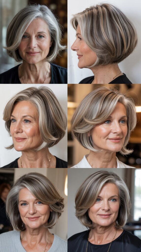 42 Soft and Elegant Bob Styles for Fine, Thin Hair After 50 31 Bob with Face-Framing Highlights